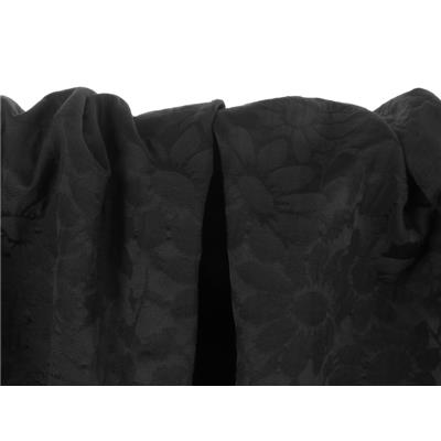 Tissu Jacquard Fleurs Noir