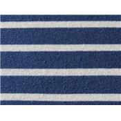 Tissu Jersey Cote 1x1 Rayé Bleu / Blanc