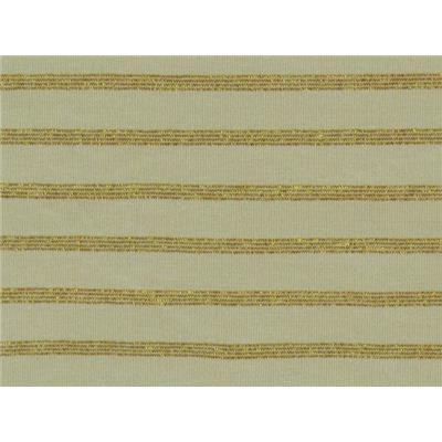 Tissu Jersey Cote 1x1 Rayé Beige / Lurex Doré