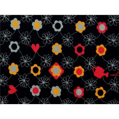 Tissu Jersey Coton / Elasthanne Imprimé Fleurs Vintage