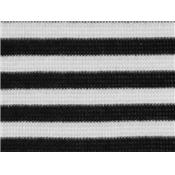 Tissu Jersey Structuré Rayé Noir / Blanc