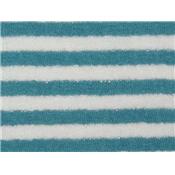 Tissu Jersey Rayures Turquoise / Blanc / Lurex Argent