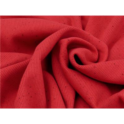 Tissu Maille Cote 1x1 Rouge Moucheté