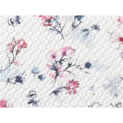 Tissu Maille Structurée Motifs Graphiques Imprimé Fleurs Aquarelles