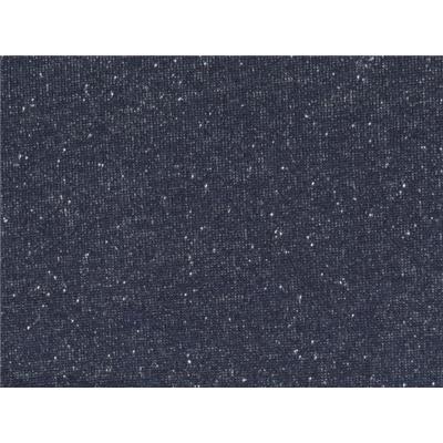 Tissu Molleton Bleu Marine / Lurex Argent