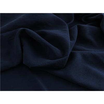 Tissu Viscose Structuré Lavé Bleu Eclipse