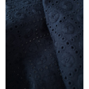 Tissu Broderie Anglaise & Dots Marine