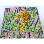 Tissu Coton / Lin Tigre Tropical
