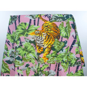 Tissu Coton / Lin Tigre Tropical