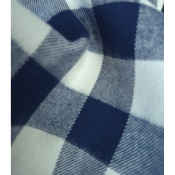 Tissu Flanelle 100 % Viscose Maxi Vichy Marine & Ecru