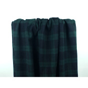 Tissu Lainage Double Face Tartan / Uni Marine