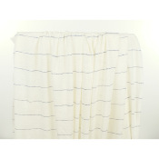 Tissu Maille Jersey 100 % Lin Blanc Rayures Bleu Electrique
