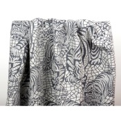 Tissu Jacquard Tigre Lurex Argent