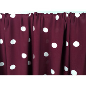 Tissu Crepe Viscose Bordeaux Pois Ecru