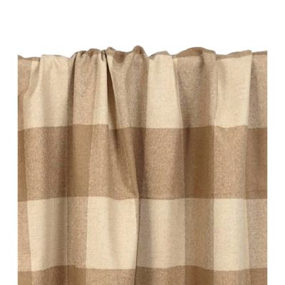 Tissu Lainage Léger Mélange Laine Carreaux Beige / Camel