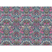 Tissu Maille Scuba Fleurs Arabesques Rose