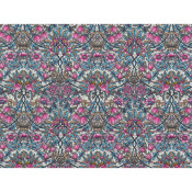 Tissu Maille Scuba Fleurs Arabesques Rose