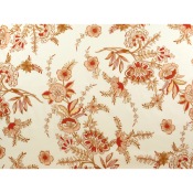 Tissu Voile de Coton Fleurs Retro Ecru