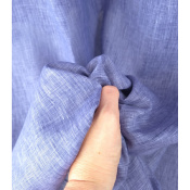 Tissu Toile 100 % Lin Bleu