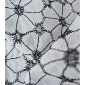 Tissu Voile de Coton Broderie Daisy Noir