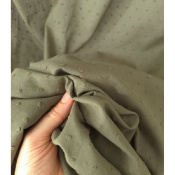 Tissu Voile de Coton Plumetis 100 % Coton Kaki