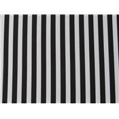 Tissu Crepe Ecru Imprimé Petite Rayure Verticale Noir