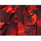 Tissu Jersey Viscose / Laine Imprimé Fleurs Façon Camouflage