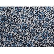 Tissu Dentelle Bicolore Marine / Bleu Ciel