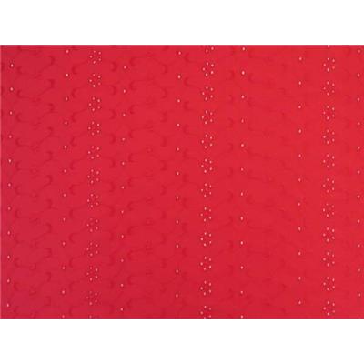 Tissu Broderie Anglaise Rouge