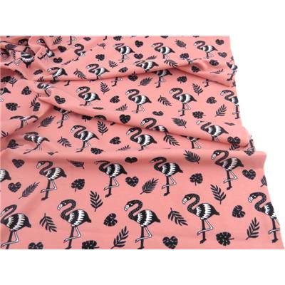 Tissu Jersey Coton / Elasthanne Flamant Rose Rose