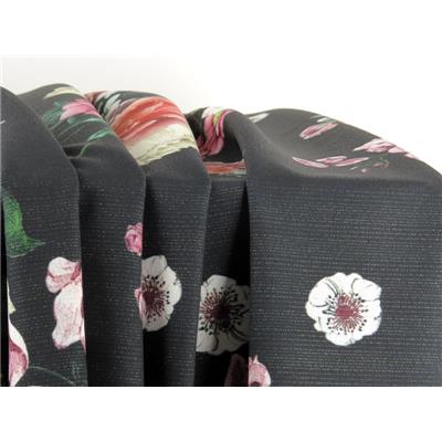 Tissu Maille Scuba Fleur & Lurex Tissé