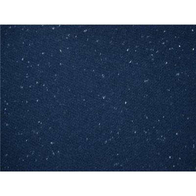 Tissu Molleton Bleu Marine Nopé Blanc