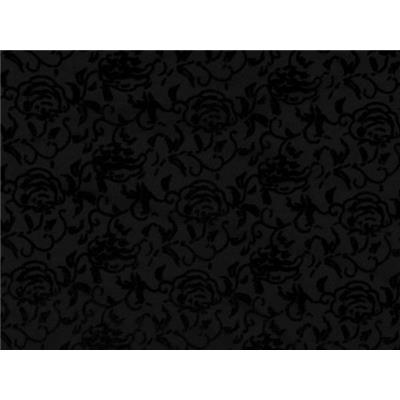 Tissu Scuba / Néoprène Fin Noir Flock Fleurs