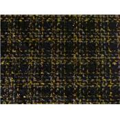 Tissu Tweed Noir / Jaune / Gris / Fils Brillants Noir