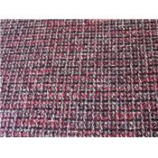 Tissu Tweed Rouge / Bordeaux / Noir / Ecru