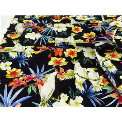 Tissu Voile de Viscose Perroquet