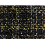 Tissu Tweed Noir / Jaune / Gris / Fils Brillants Noir