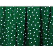 Tissu Crepe Vert Sapin Pois Blanc