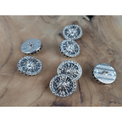 Bouton Rond Roi Soleil Argent 23 mm