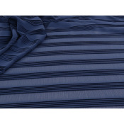 Tissu Crepe Georgette Plissé Placé Marine