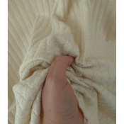 Tissu Maille Côte 7x3 100 % Coton Ecru
