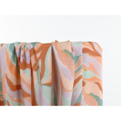 Tissu Popeline Viscose Ecovero Pastel Leaves