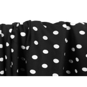 Tissu Crepe Viscose Noir & Blanc Polka Dots