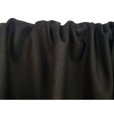 Tissu Lainage 100 % Laine Chevron Choco / Noir