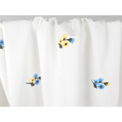 Tissu Popeline 100 % Coton Fleurs Brodés