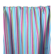 Tissu Satin de Coton Rayé Bleu / Parme