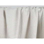 Tissu Seersucker Mélange Coton Rayé Beige / Blanc