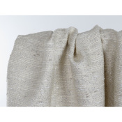 Tissu Tweed Creme / Ecru / Lurex Argent