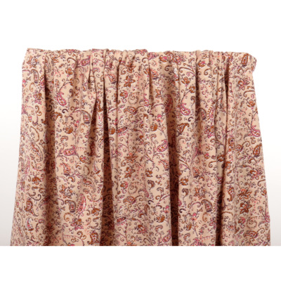 Tissu Voile de Viscose Cachemire Rose Nude