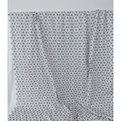 Tissu Voile de Coton Broderie Daisy Noir